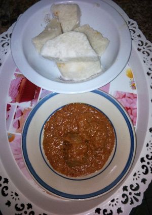 A picture of Owoh and yam.