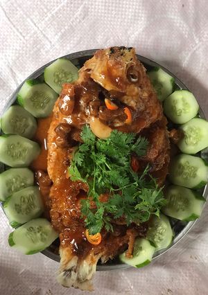 Hình của món Cá điêu Hồng sốt me.