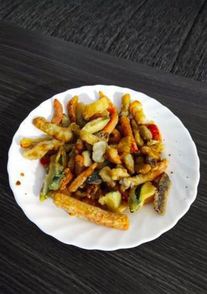Una foto de Verduras en tempura airfryer