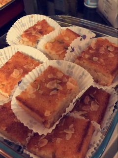 A picture of Coconut Basbousa (semolina cake).