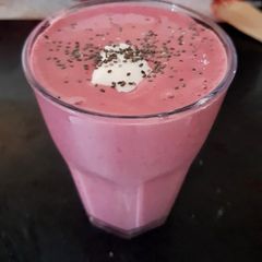 A picture of My Cherry, Greek Yogurt Smoothie with Chia Seeds 👌.