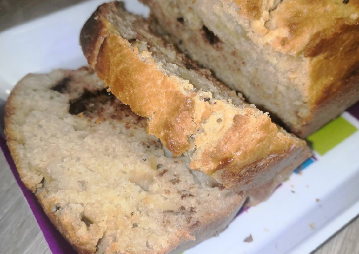 Cake au yaourt, banane et pépite de chocolats