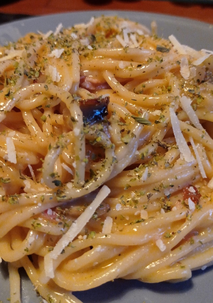 Una foto de Pasta Carbonara