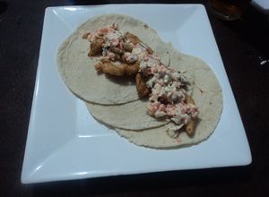 Una foto de Taco de chicharrón de pescado de navidad al estilo ranchero las Correa