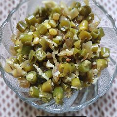 A picture of Beans Poriyal stir fry.
