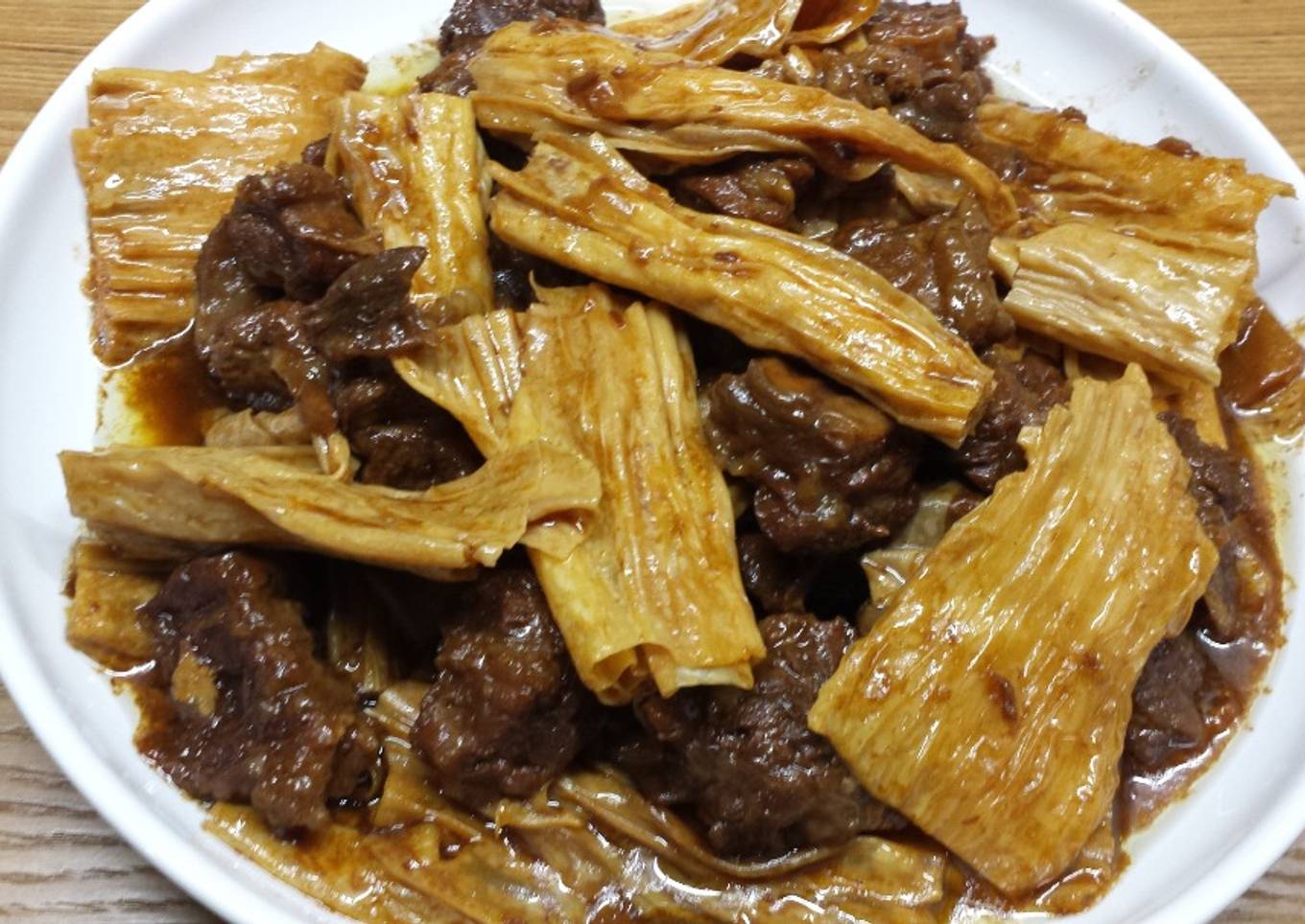 Olahan Daging sapi & kembang tahu