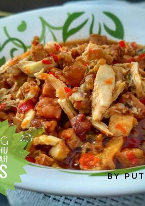 Foto resep Oseng tempe+tahu+ayam kuah pedas