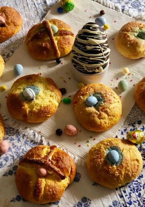 Una foto de Monas de Pascua en Thermomix con huevo de chocolate