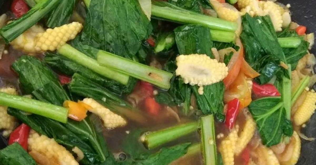  Resep  Tumis sawi baby  corn  oleh Atika Candra Larasati 