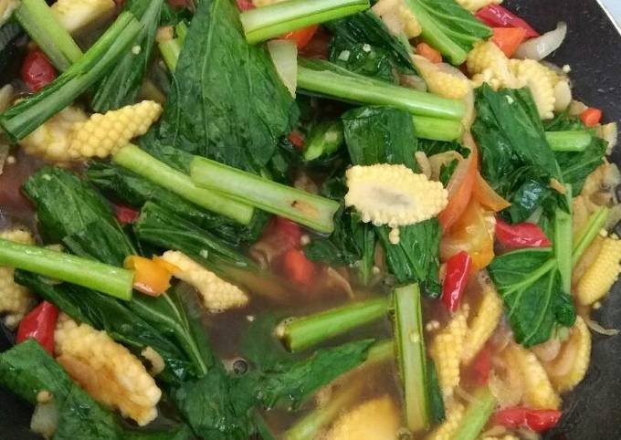 Resep Tumis sawi baby corn oleh Atika Candra Larasati Resep Tumis sawi baby corn oleh Atika Candra Larasati