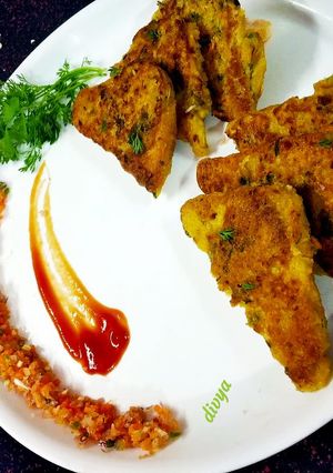 A picture of Vegetable oats bread toast.