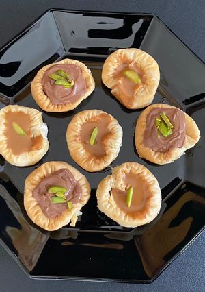 A picture of Biscoff/ chocolate baklava.