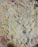 Spaghetti blanco con jamón