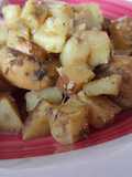 Papas con champiñones especiados en leche de coco
