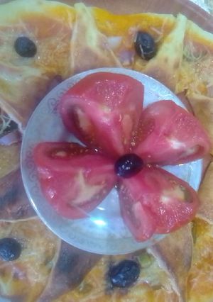 صورة لوصفة بيتزا بشكل جميل 👍👍👍🍕🍕🍕