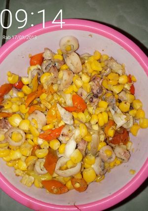 Foto resep Tumis cumi asin jagung manis
