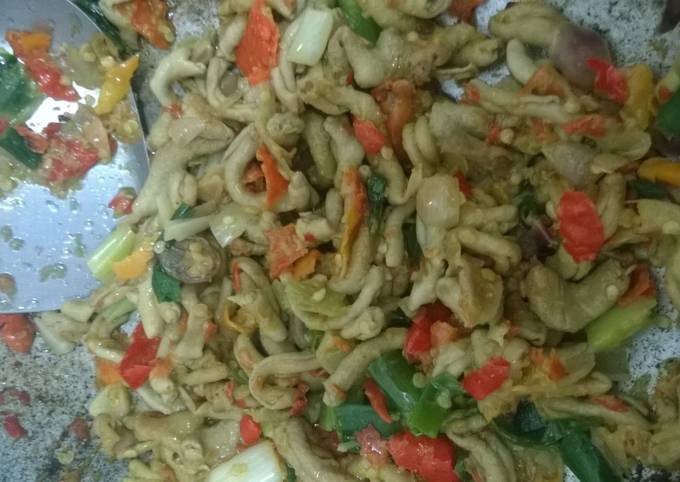 Resep Usus Ayam tumis sambel pedas Anti Gagal