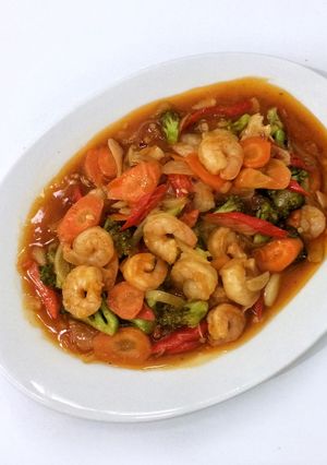 Foto resep Udang Brokoli Saos Pedas Manis