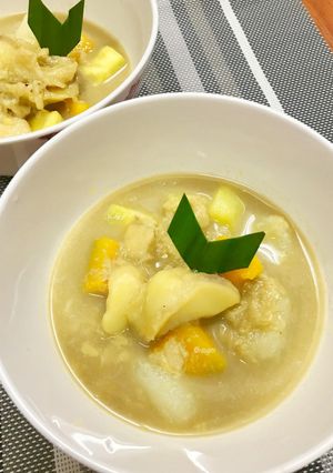 Foto resep Kolak Durian isi Pisang Ubi Labu