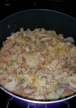 A picture of Unstuffed Cabbage and Beef.