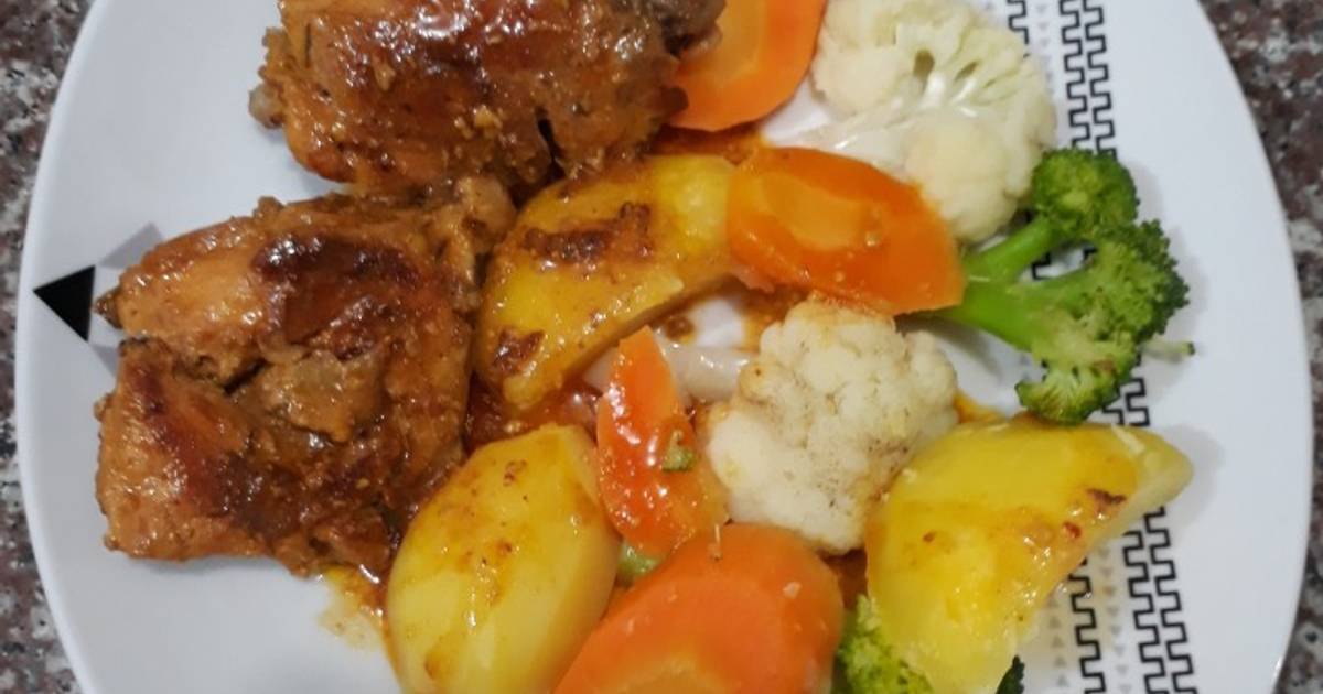 Fritada de pollo y verduras al vapor Receta de Laura Feijóo - Cookpad