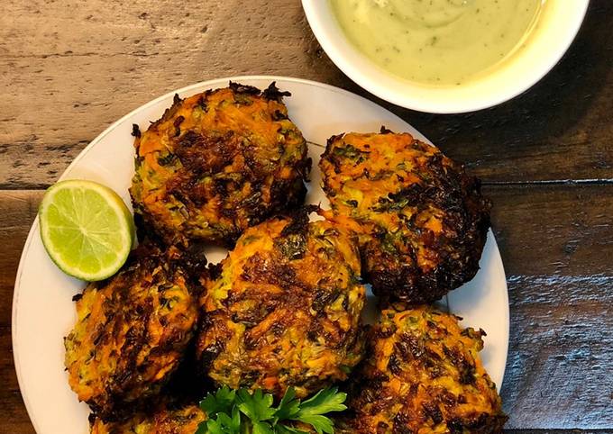 Carrot & Zucchini Fritters (spicy)