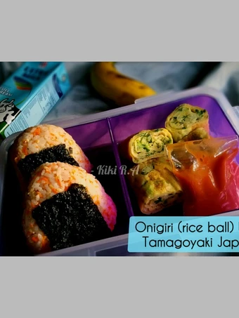 Cara Simple Membikin Resep  Onigiri (Rice Ball) With Tamagoyaki a la Japan yang Enak, Enak