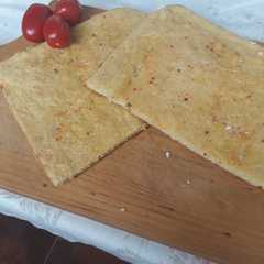Una foto de Fainá de choclo. (A mi manera.) Fácil y económico