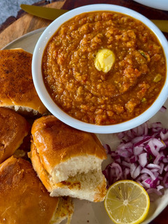 A picture of The best Mumbai Street Style Pavbhaji.