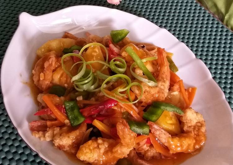 Proses Membuat 359.Udang Asam Manis yang Lezat