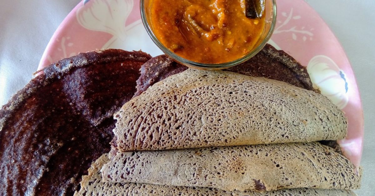 Aparna Raja Healthy Raagi Dosa With Spicy Tomato Chutney Recipe by Aparna Raja ...