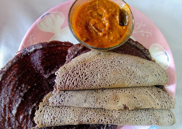 Step-by-Step Guide to Prepare Homemade Healthy Raagi Dosa with spicy Tomato chutney