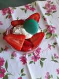 Dessert tricolore, con ricotta e fragole