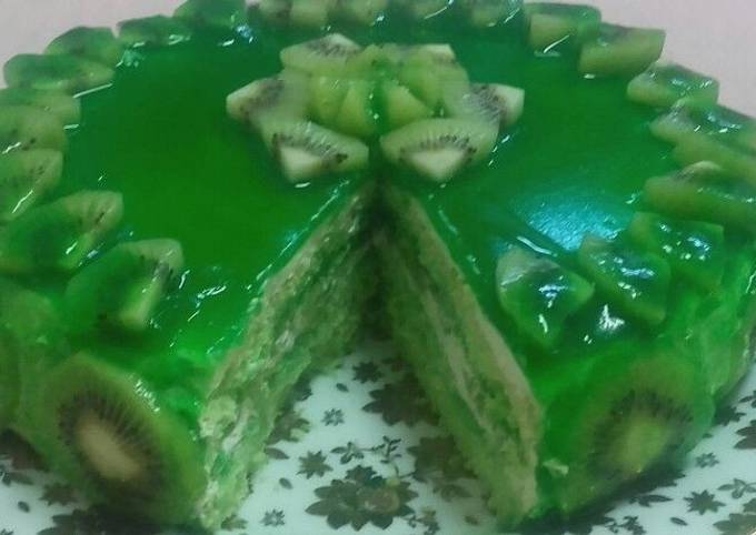 Recipe of Perfect Kiwi jelow cake