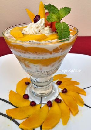 A picture of Mango coconut chia pudding.