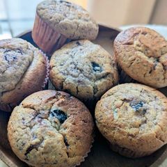 A picture of Cocoa Blueberry Muffins.