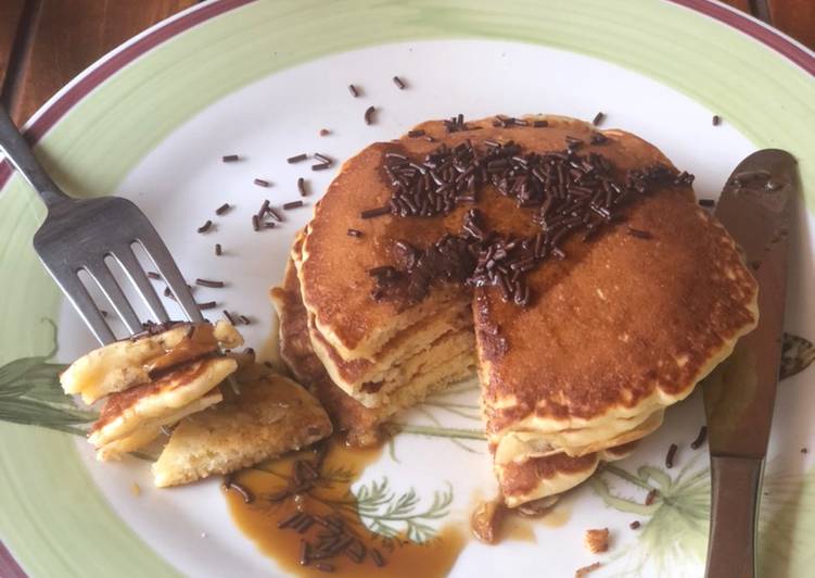 Cara masak Fluffy Pancake ala mbak Lingga , Lezat Sekali