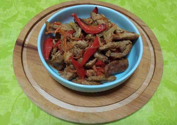 Жаркое из свинины с овощами на сковороде рецепт с фото пошагово