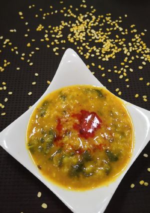 A picture of Moong dal palak.