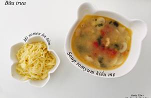 Soup tomyum Thái kiểu mẹ - ăn dặm