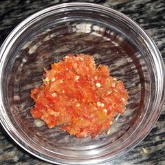 A picture of Habanero Fresh Chutney #Theme Challenge#Valentine Challenge.