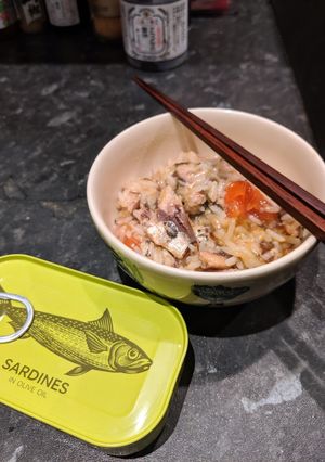 A picture of IWASHI GOHAN / Sardines rice.