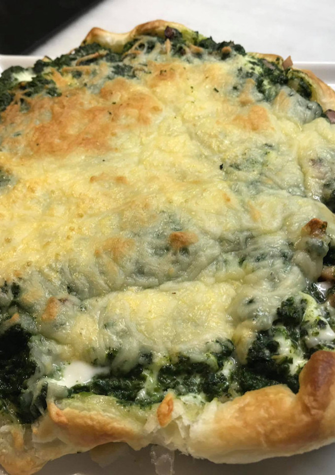 Una foto de Quiche bacon y espinaca