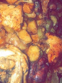 صورة لوصفة صنيه كوسه بالبطاطس بقطع فراخ 😍❤️