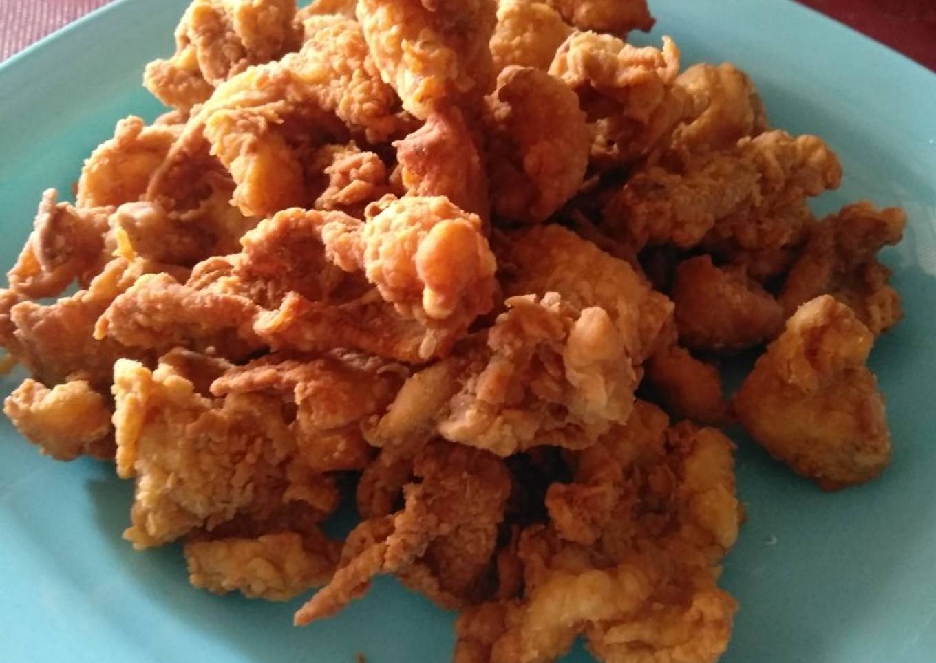 Crispy chicken skin (kulit ayam kriuk)