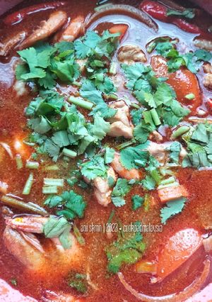 Gambar Tomyam Campur (udang, sotong dan ayam)