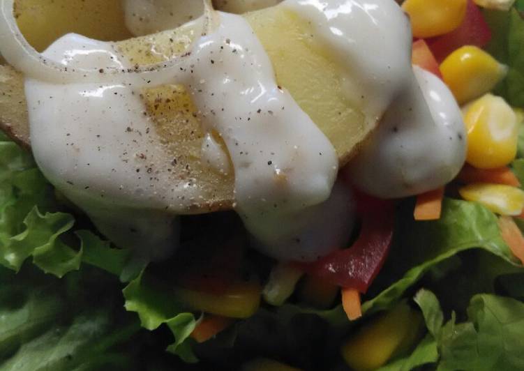 Resep Salad sayur+kentang panggang maknyusss Bikin Manjain Lidah