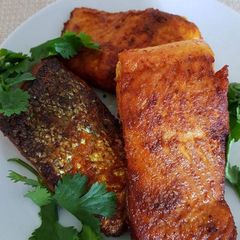 A picture of Pan Fried Salmon steaks #fishcontest.