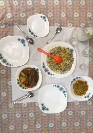 عکسی از دستور باقالی پلو با ماهیچه