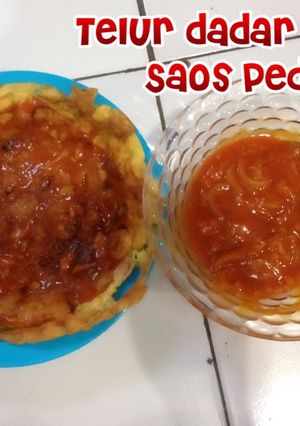 Foto resep Telur dadar siram saos pedas manis